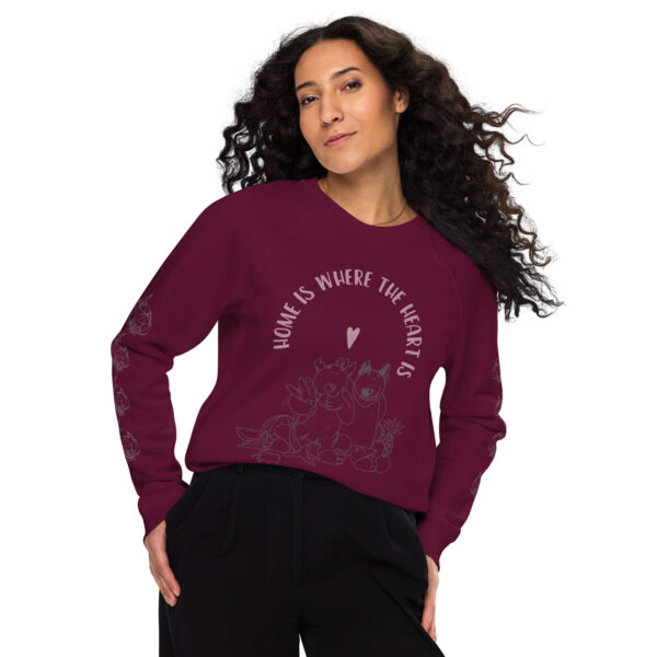 Unisex organic raglan sweatshirt - Image 4