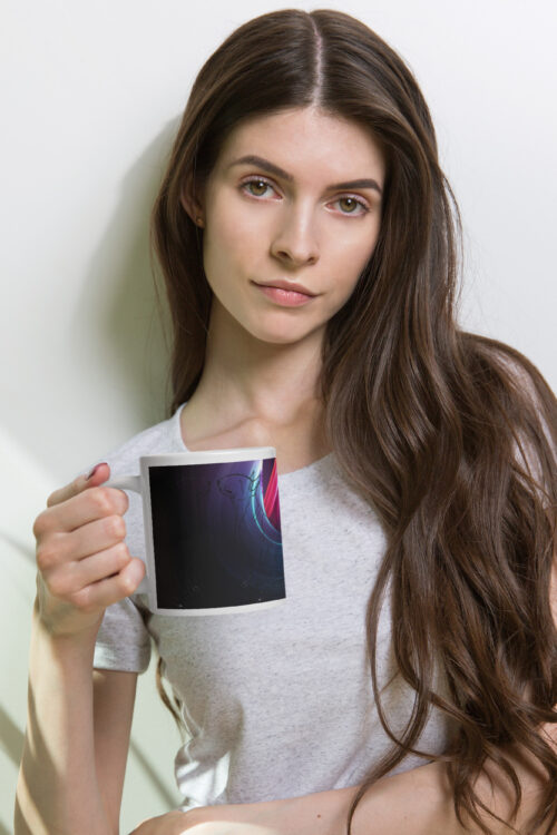 White glossy mug